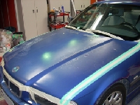 バンパー・ボンネットの修理事例：BMW 3シリーズ　328i　ボンネットの塗装はがれ修理