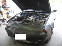 旧車の修理・レストアの修理事例：ＢＮＲ32　ＨＦＣ134ａエアコンキット取り付け