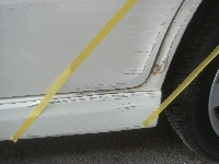 自動車保険を使った修理の修理事例：左後方側面の修理が一番ご依頼の多い箇所です。