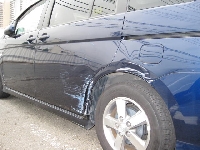 自動車保険を使った修理の修理事例：左側面損傷（フロントドア〜クォータ）