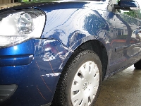 自動車保険を使った修理の修理事例：フロントバンパー、左フェンダー修理
