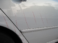 自動車保険を使った修理の修理事例：右リヤドア、クォーターの修理