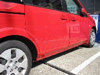 自動車保険を使った修理の修理事例：右側面損傷（フロントドア、リヤドア、クォータ）