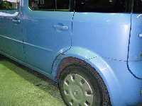 自動車保険を使った修理の修理事例：左側リアドア、クォータ　板金塗装