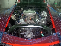 外車の修理・メンテの修理事例：コルベット C3 レストア Ver.1 エンジンルーム塗装