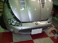 外車の修理・メンテの修理事例：ジャガー XKコンバーチブル フロント廻り板金塗装