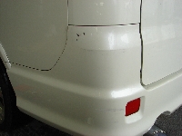 小さなキズ・ヘコミの修理事例：ステップワゴン/リアバンパー修理