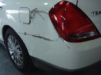 事故などの損傷時の修理事例：側面事故左クォーター