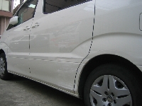 事故などの損傷時の修理事例：傷・凹みの板金塗装